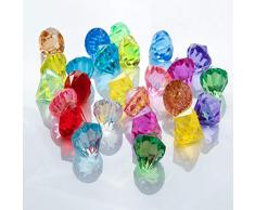 Jane Shop Acryl-Diamanten, 26 mm Acryl-Kunstkristalle, Schatz-Edelsteine mit Loch, 2,5 cm Tisch-Konfetti-Kristalle für Tischkonfetti, Vasenfüller, Party-Dekoration, 120 Stück 26 mm Assorted Color