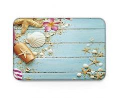 EZON-CH Moderne, Rutschfeste Wasserfarbe, Meereswelt, Tiere, für Badezimmer, Dusche, Schlafzimmer, Toilette, Fußmatte 19.7X31.5IN Starfish Beach8ezn9478