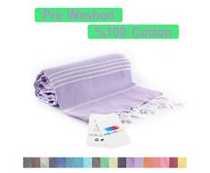 realgrandbazaar Pestemal Türkisches Bad Handtücher 94 x 177,8 cm% 100 Baumwolle, Baumwolle, helles violett, 37 X 70