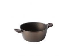 Mopita Ambra Induktion geschmiedet Aluminium Kasserolle mit Holz Effekt Griff, 20 x 9 cm, schwarz