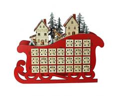 römischen 29,2 cm LED Schlitten Count Down Kalender Holz Laser Schnitt B/O W/O Batterien