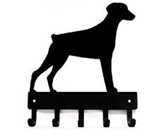 The Metal Peddler Doberman Schlüsselbrett für Hundeleine Small 6 inch Wide schwarz