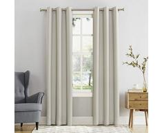 Sun Zero Durchsichtiger Vorhang mit Schlaufen Durchführung 40 x 108 Panel Pearl