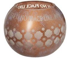 Pavilion Gift Company Teelichthalter aus mattiertem Glas, 12,7 cm, bronzefarben und lila