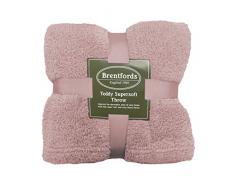 Brentfords Teddy Fleece-Überwurf, 150 x 200 cm, Rosa, Doppelbett