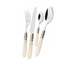 Bugatti ALDAM-S4250 Aladdin Tafelbesteck, Stahl/ABS, elfenbeinfarben, 39 x 27 x 5 cm, 24-teilig