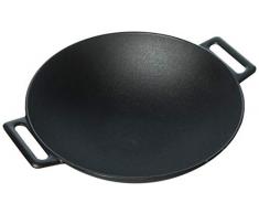 Jim Beam jb0200 30,5 cm Pre Seasoned Robuste Konstruktion Grillen Wok, Gusseisen, schwarz