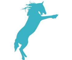 INDIGOS 4051095052159 Wandtattoo w609 springendes Pferd Wandaufkleber in 3 Größen, 120 x 66 cm, türkis