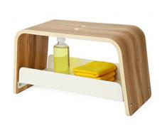 Universal Expert Hocker mit integrierter Ablage, robust, pulverbeschichteter Edelstahl, Bugholz