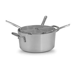Pardini Kasserolle mit 4 Spalten, Aluminium, Grau, 36 cm