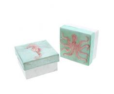 LiShay Schmuckkästchen, Capiz-Muschel, 7,6 cm, quadratisch, 2 Stück Medium grün