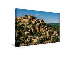 Calvendo Premium Textil-Leinwand 45 cm x 30 cm quer, Gordes im Abendlicht | Wandbild, Bild auf Keilrahmen, Fertigbild auf echter Leinwand, Leinwanddruck: Stadt in der Provence Orte Orte