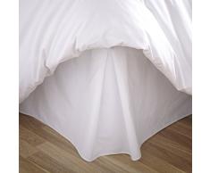 Charlotte Thomas Unifarbener Perkal-Bettvolant für Doppelbett, weiß