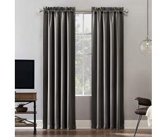 Sun Zero Oslo Vorhang, Blickdicht, 100 % Blickdicht 52 x 63 Panel grau