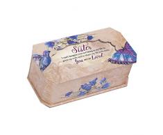 Cottage Garden Schwester You Are Loved Schmetterling und Vogel Glitzer Spieluhr Spielt Tune Light up My Life