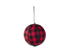 K&K Interiors 53772B-RD Dekofigur Büffelkaro, 12,7 cm, Rot/Schwarz