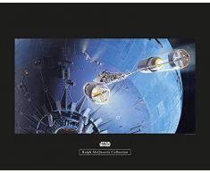 Komar Wandbild Star Wars Classic RMQ Death Star Attack | Kinderzimmer, Jugendzimmer, Dekoration, Kunstdruck | ohne Rahmen | WB130-50x40 | Größe: 50 x 40 cm (Breite x Höhe)