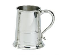 Edwin Blyde & Co Bad Style 1 Pint Bierkrug mit massivem Metall Basis – Muster gefüttert um den Körper mit traditionellem Swan Griff, Zinn