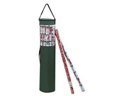 ProPik Aufbewahrungstasche für Geschenkpapier und Aufbewahrungstasche für bis zu 25 Rollen, 101,6 cm, strapazierfähiges Polyester Plus PVC transparente Tasche mit Griffen und Reißverschluss oben schwarz