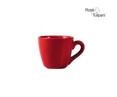 Rose e Tulipani r132000021 F & C Kaffeetasse mit Untertasse, Rot, 6 Stück