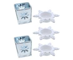 LiShay Teelichthalter, Schneeflocken-Design, silberfarben Mix