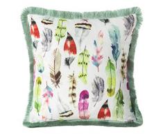 Design91 Kissenbezug Kissen Bezug Weich KissenhÃ¼lle Dekoration Couchkissen Schlafzimmer Wohnzimmer Einzeln 2 STK, Creme + GrÃ¼n + Orange, 45X45 cm