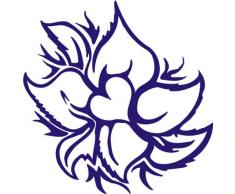 INDIGOS 4051095037668 Wandtattoo w356 Blume Herzen Wandauskleber in 3 Größen, 120 x 117 cm, blau