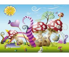 AG Design FTxxl 0097 Pilze, Papier Fototapete - 360x255 cm - 4 teile, Papier, multicolor, 0,1 x 360 x 255 cm