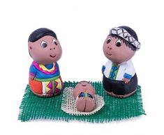 NOVICA Shipibo Weihnachtskrippe, Keramik, 3-teilig