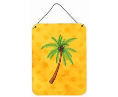 Caroline s Treasures Palme Gelb Polkadot Metall Print, Multicolor, 16HX 12 W