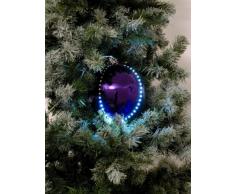 EUROPALMS 83501240 Schneekugel mit LED-Lichtern, violett, 8 cm