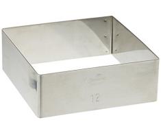 DECORA 0063794 TORTENRING QUADRATISCH AUS Edelstahl 12X12X4,5 H cm