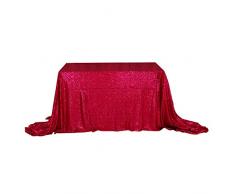 Poise3EHome Rechteckige Pailletten-Tischdecke für Party, Kuchen, Dessert, Tisch, Ausstellungen, Veranstaltungen 50×72 hot pink