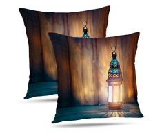 LALILO Glam Kissenbezüge, Laterne, Winterwald, schöne doppelseitige Muster, Kissenbezug für Dekoration, Sofakissen, Heimbett, 40,6 x 40,6 cm 16 x 16 Set of 2 Color 18