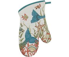 Kay Dee Seas The Day Oven Mitt Ofenhandschuh, Weiß/Blau/Korallenrosa, One Size