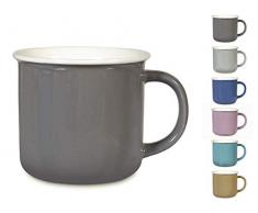 H&H 825774 Crayon Set 6 Jumbotassen New Bone China ohne Teller farbig sortiert 400ccm