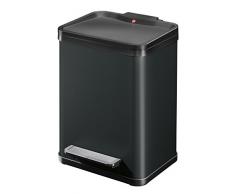 Hailo Öko uno Plus M, Mülleimer aus Stahlblech/Kunststoff, 17 Liter, großer Öffnungswinkel, Deckeldämpfung (Soft Close), schwarz, made in Germany, 0619-260