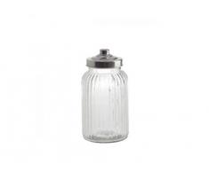 la Porcellana Tuscania Gerippter Glas Container Geschenk-Box, weiß, 11 x 21 cm