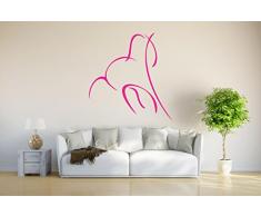 INDIGOS 4051095725299 Wandtattoo / Wandsticker - d226 tolles Einhorn Pferd Gaul Pferdchen Hengst Tribal, Vinyl, rosa, 120 x 115 x 1 cm