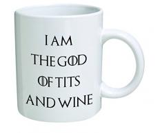 Funny Tasse – I am the God of Tits and Wine – 11 Oz Kaffee Tassen, – Inspirierende Geschenke und Sarkasmus – von einer Tasse zu halten TM