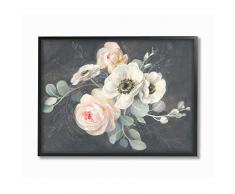 Stupell Industries Kreide mit Rosenanemonen, Blumenkreide, Pink/Schwarz