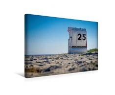 Calvendo Premium Textil-Leinwand 45 cm x 30 cm quer, Strandkorb in Hooksiel im Landkreis Friesland | Wandbild, Bild auf Keilrahmen, Fertigbild auf echter Gemeinde Wangerland Orte Orte