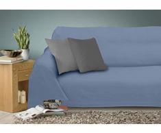 Miracle Home Tagesdecke Caiman, 100% Baumwolle, Grau, 220 x 260 cm