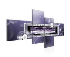 Bilder Abstrakt Wandbild 200 x 100 cm Vlies - Leinwand Bild XXL Format Wandbilder Wohnzimmer Wohnung Deko Kunstdrucke Violett 4 Teilig - MADE IN GERMANY - Fertig zum Aufhängen 100641b