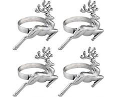 WeRChristmas Serviettenhalter mit Rentiermotiv, Mehrfarbig, 7 cm, 4 Stück