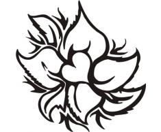 INDIGOS 4051095037415 Wandtattoo w356 Blume Herzen Wandauskleber in 3 GrÃ¶Ãen, 96 x 94 cm, schwarz