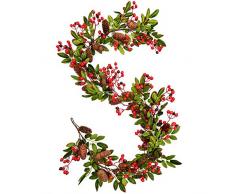 Woooow Weihnachtsgirlande mit Tannenzapfen Beeren Fall Laub Girlande Weinrebe Blumen-Tischläufer für Hochzeit Bogen Hintergrund Weihnachten Dekor