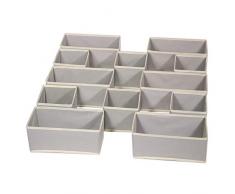 Diomell Faltbare Stoff-Aufbewahrungsbox für Kleiderschrank, Kommode, Schublade, Organizer, Stoffkörbe, Behälter, Trennwand für Kleidung, Unterwäsche, BHs, Socken, Dessous, Kleidung, 12 Stück, Grau 066