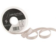 Berisfords 3501 Doppelseitiges Satinband, 20 m x 10 mm, Silbergrau