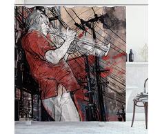 ambesonne Polyester-Decor Kollektion-Badezimmer Dusche Vorhang, Textil, Mehrfarbig 2, 69W x 75L